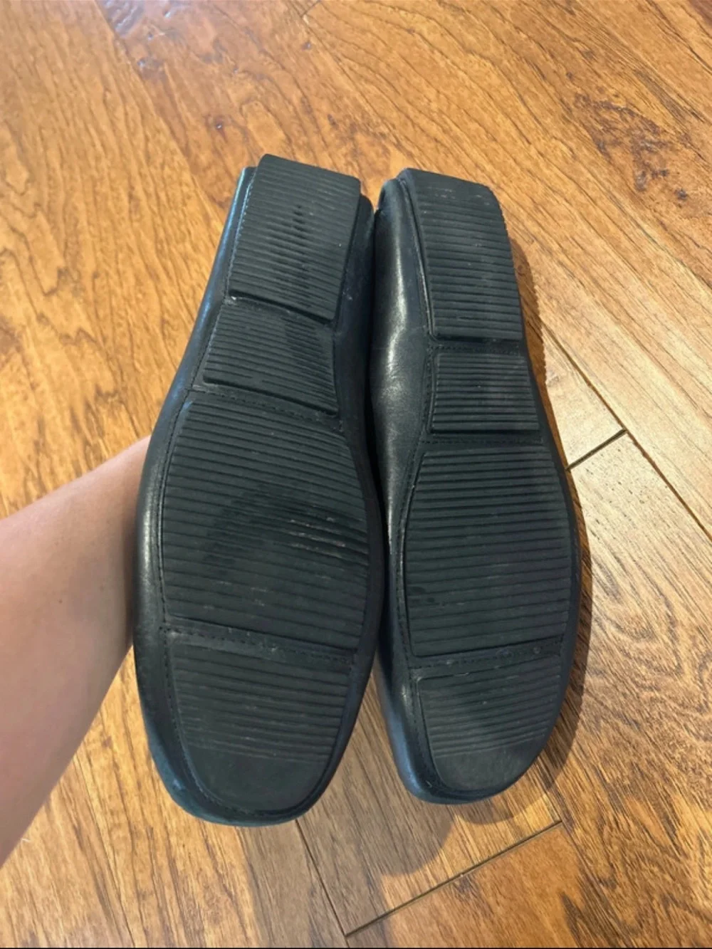 Genuine Leather Massimo Matteo Black Woven Leather Penny Loafers